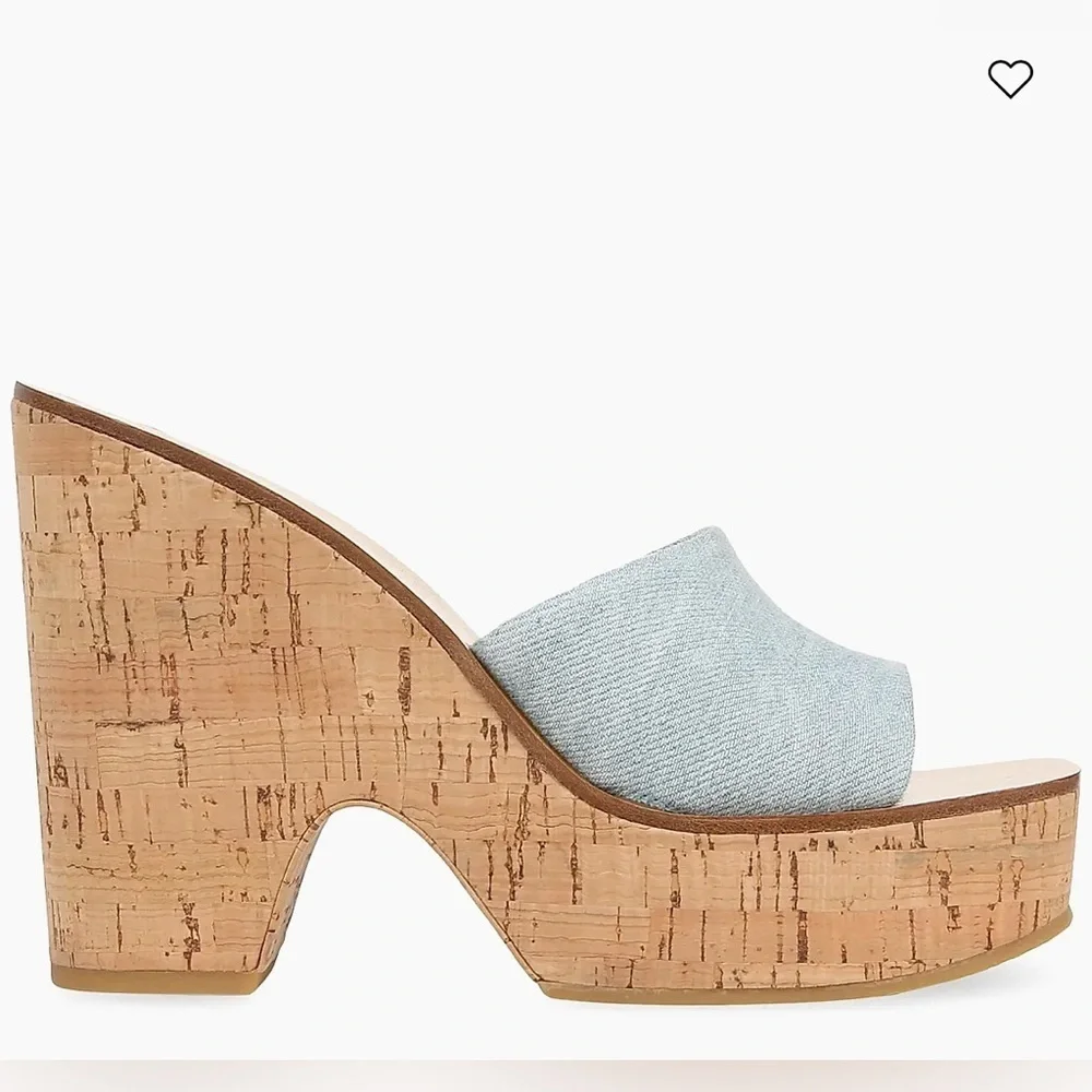 Veronica Beard Paulita denim platform wedge sandal NWT